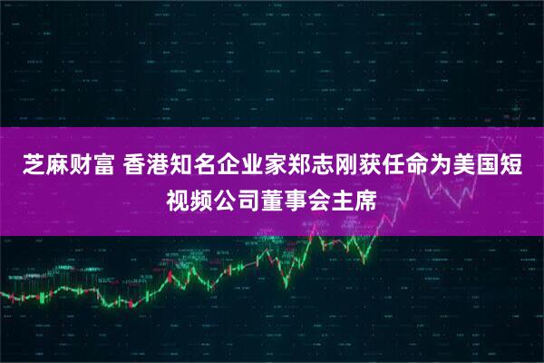 芝麻财富 香港知名企业家郑志刚获任命为美国短视频公司董事会主席